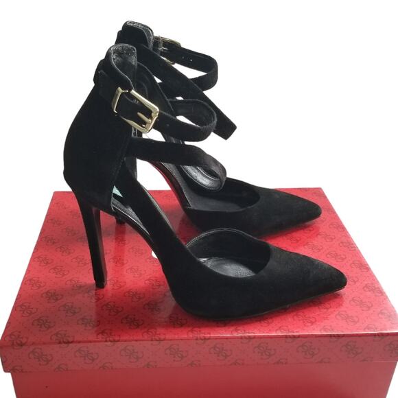 Guess Ambelu Black Suede Pumps, Size 9 - Picture 4 of 12